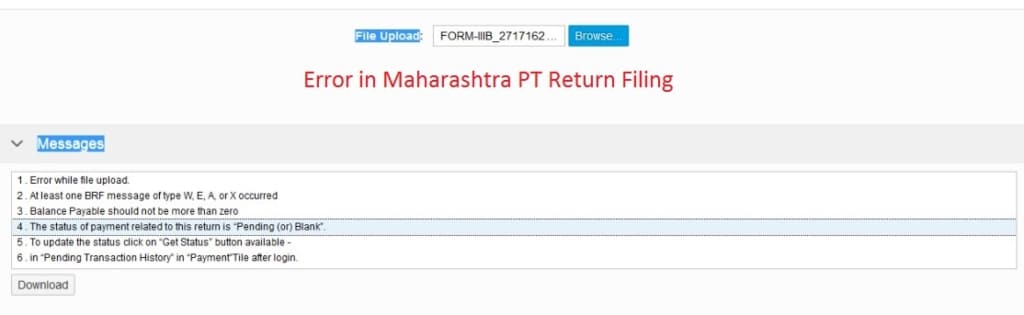 Maharashtra Ptrc Return Filing Error Khanolkar Associates